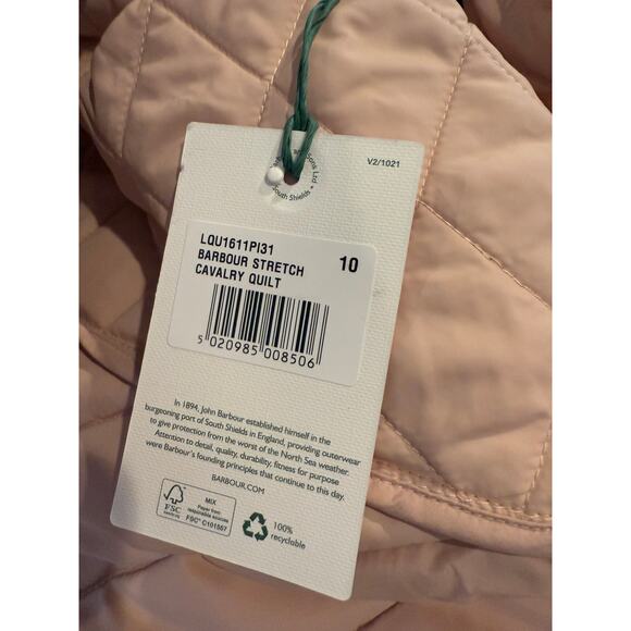 Barbour Cavalry Quilted Stretch Jacket Rose Dust - Picture 10 of 11